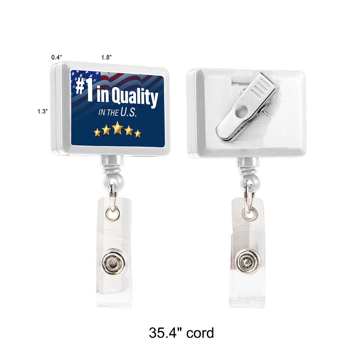 Low Cost #1 in Quality Rectangle Badge Reel (Qty: 10)
