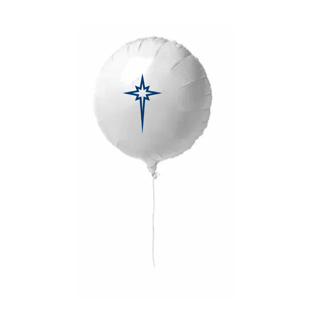 18" Circular White Mylar Balloon with Star logo (Qty: 10)