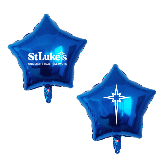 Star-Shaped Royal Blue Mylar Balloon with SLUHN & Star logos (Qty: 10)