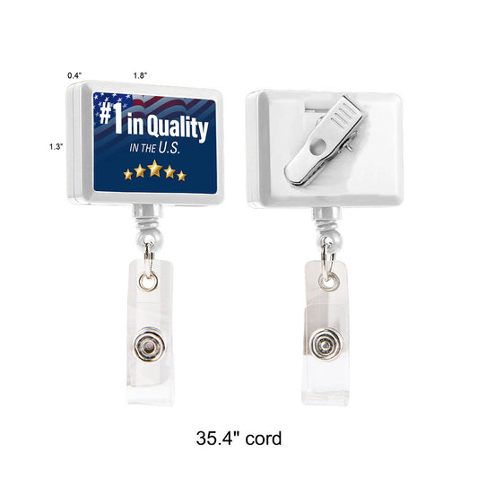 Low Cost #1 in Quality Rectangle Badge Reel (Qty: 10)