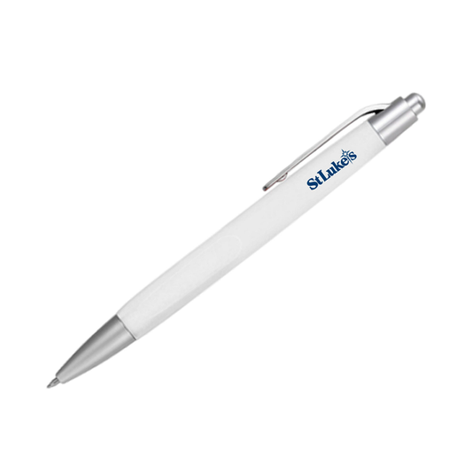 Low-Cost White Click Pen (Qty: 25)