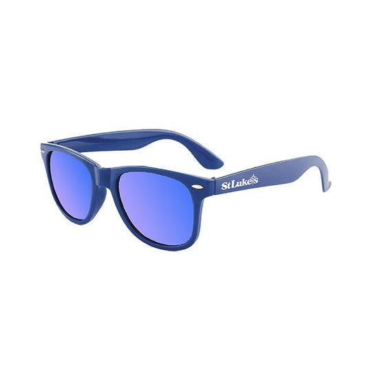 Mirrored Sunglasses - Dark Blue with White St Luke's logo (Qty: 25)