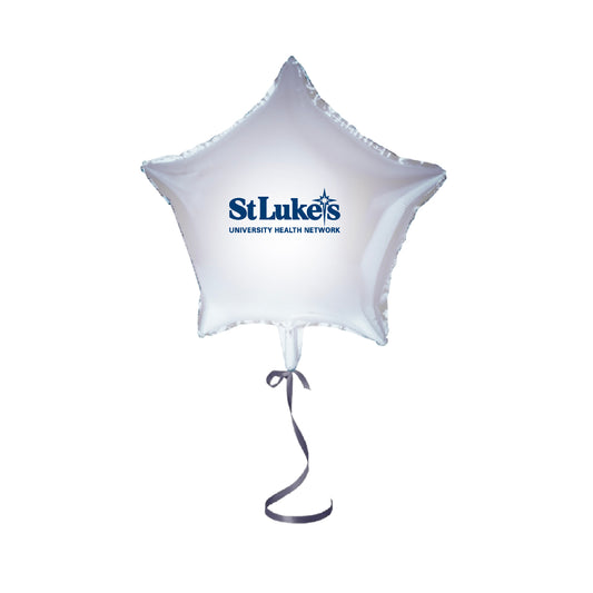 18" Star-Shaped White Mylar Balloon with SLUHN logo (Qty: 10)