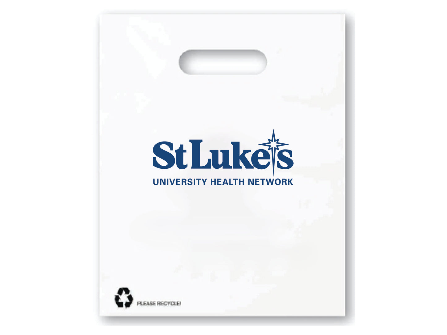 White Plastic Patch Handle Tote Bag (Qty: 50)